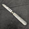 1896 British Antique White Pearl Shell Handle Pure Silver Blade Folding Pen Knife